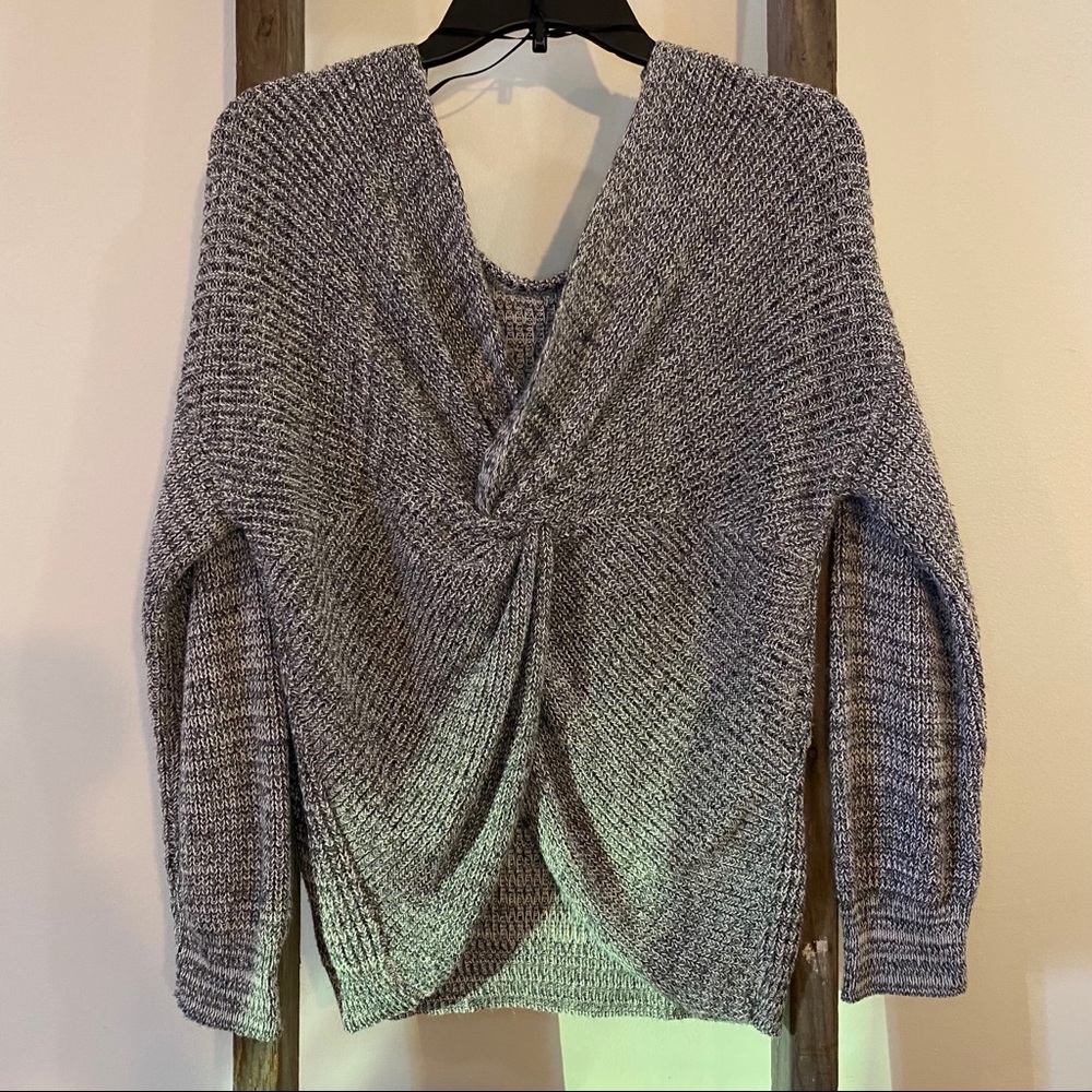 Grey Clara Twist Back Pullover